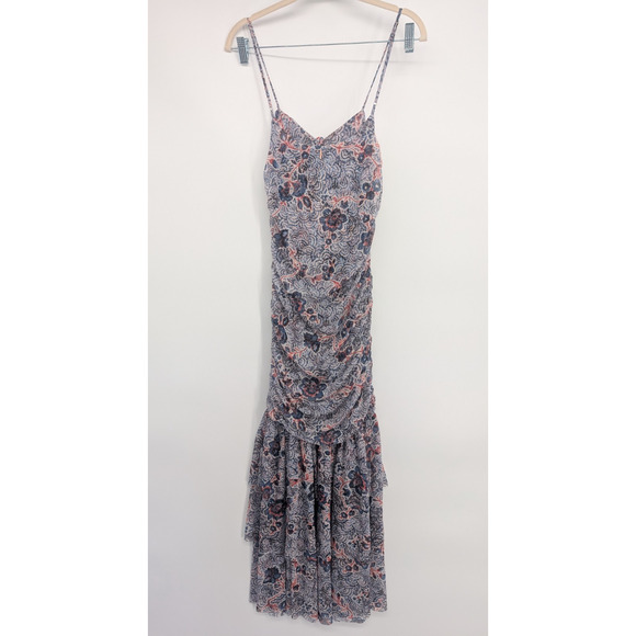 NWT MISA MISA LOS ANGELES Halter-Neck Mesh Midi Dress Size XS Blue #MB446 - Picture 7 of 11